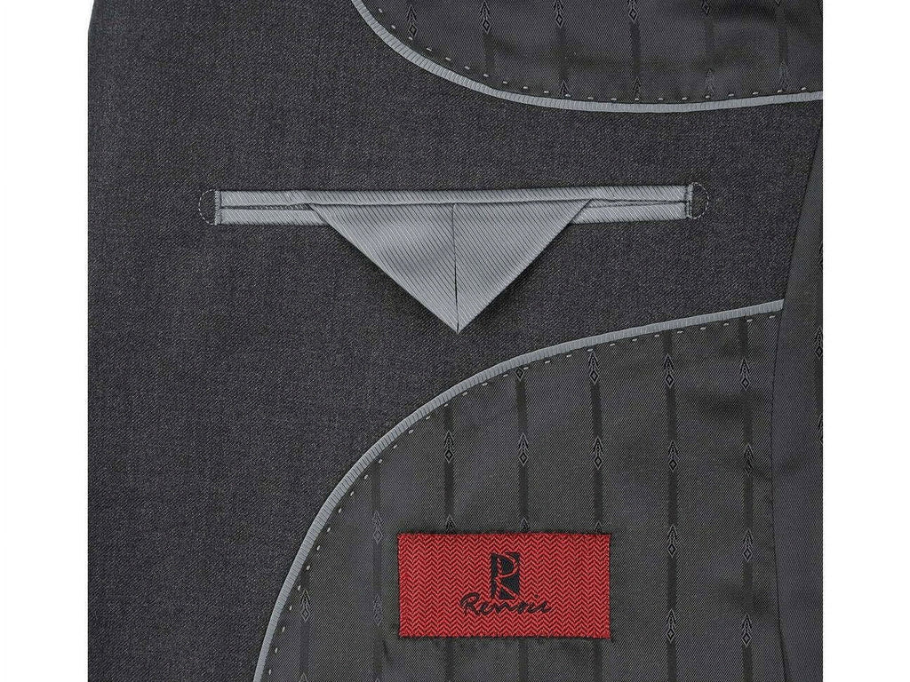 Charcoal Gray Solid Two Button Slim Fit Suit E774869