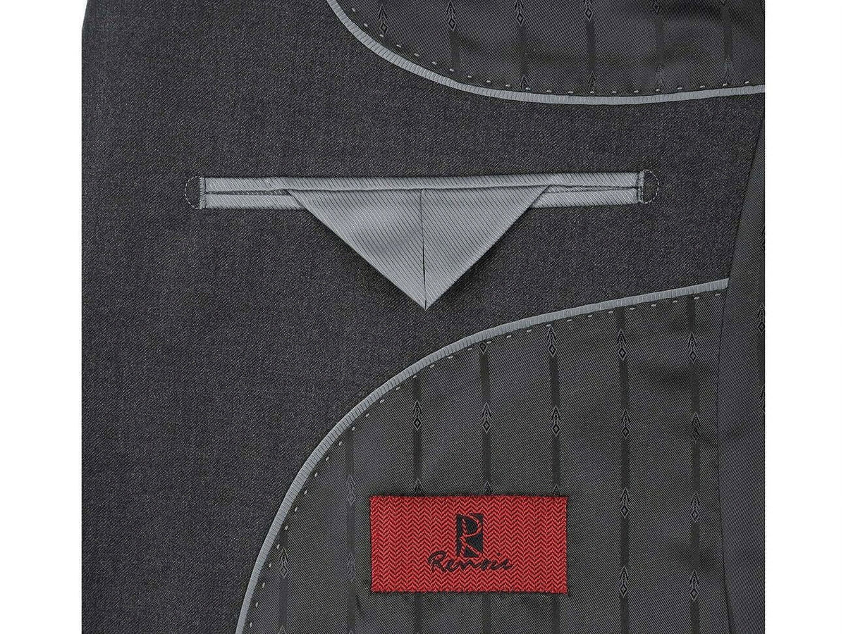 Charcoal Gray Solid Two Button Slim Fit Suit E774869