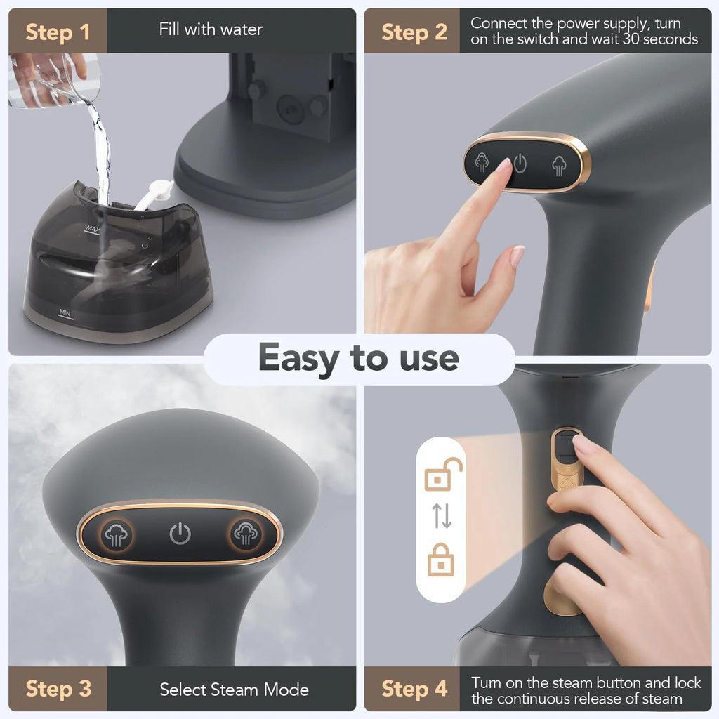 1500W Garment Steamer with 300ml Detachable Tank B447
