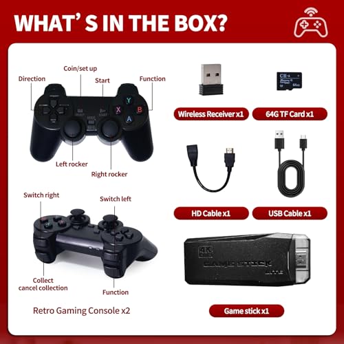 Wireless Retro Game Console with 20,000+ Games and 2.4GHz Wireless Controller K79991