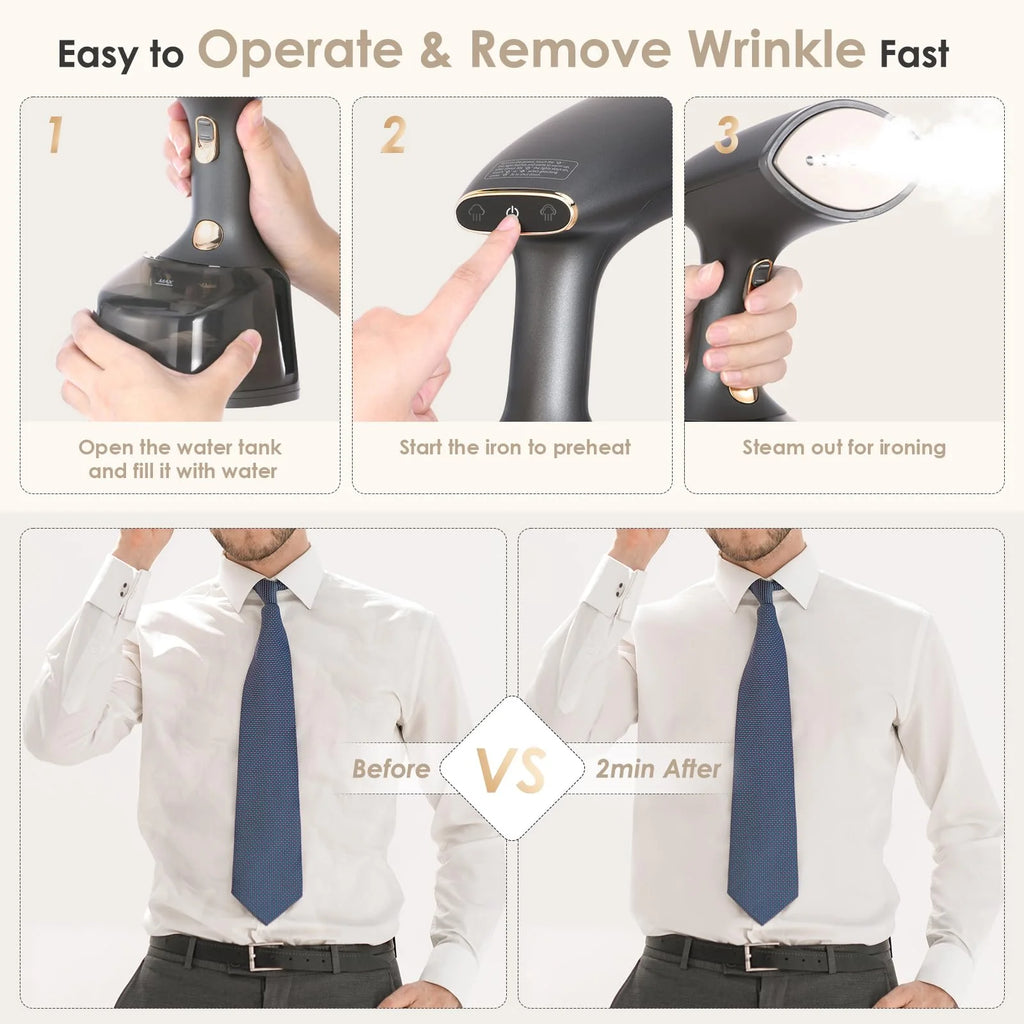 1500W Garment Steamer with 300ml Detachable Tank B447