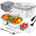 White 3-In-1 Portable Electric Lunch Box with 304 Stainless Steel Container L537