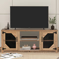 Natural Wood TV Stand with 2 Door Cabinet O44883