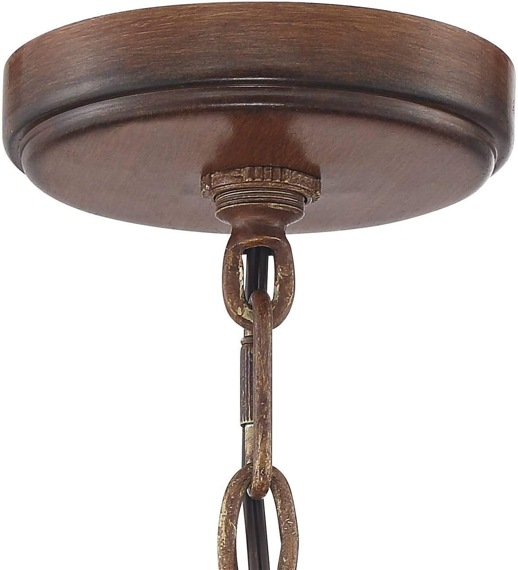 Mahogany Wood Chandelier 6-Light Fixture F396174