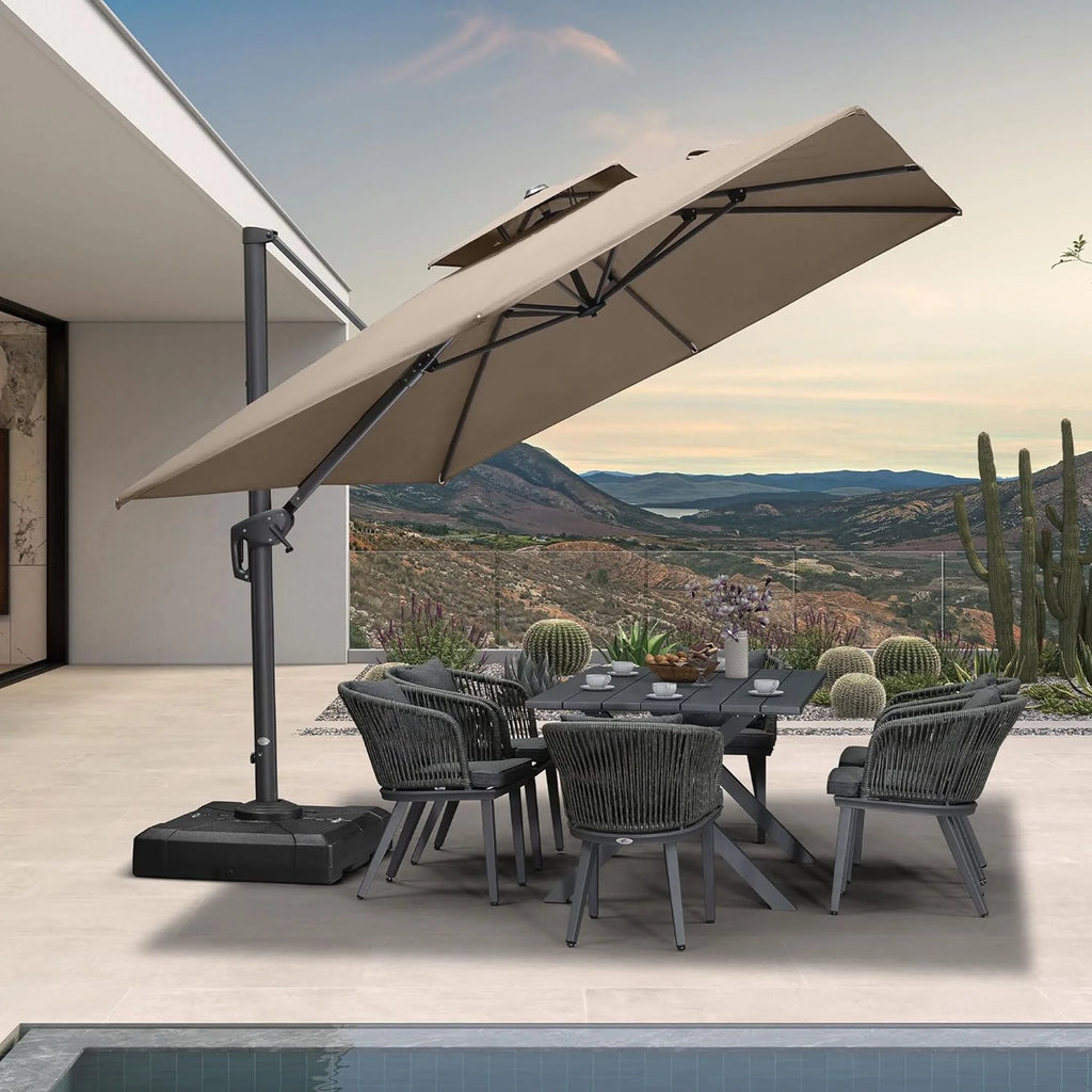 9' X 12' Olefin Cantilever Patio Umbrella M280522