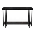 Black Metal Console Table with Shelves F878
