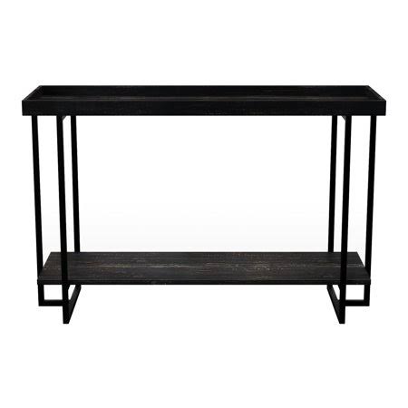 Black Metal Console Table with Shelves F878