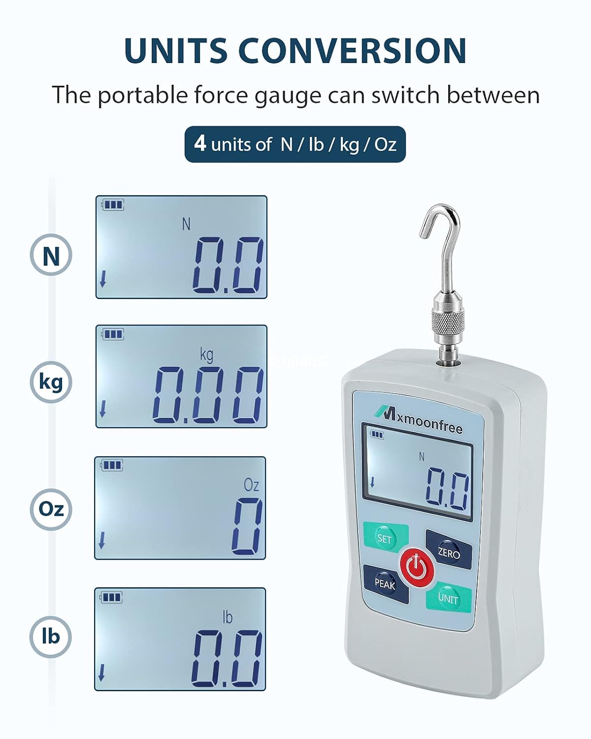 300N Digital Force Gauge Push Pull Gauge Portable Force Meter with Storage Case D839