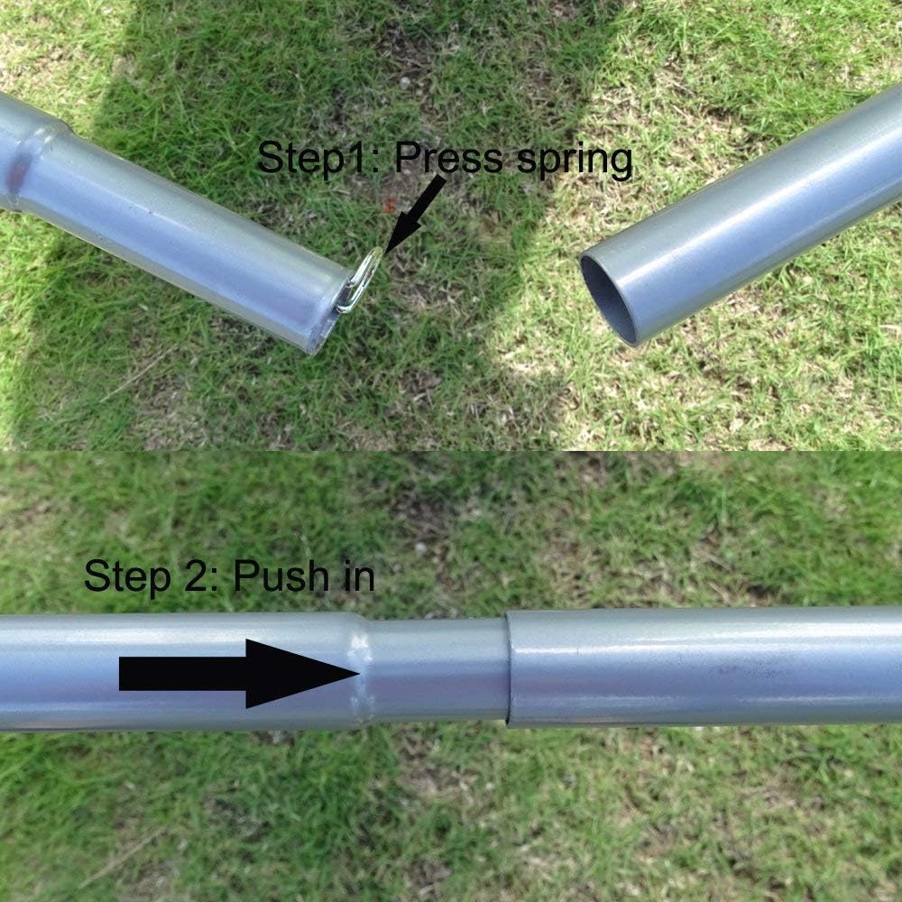 Adjustable 4 Section Steel Tent Tarp Poles T2191
