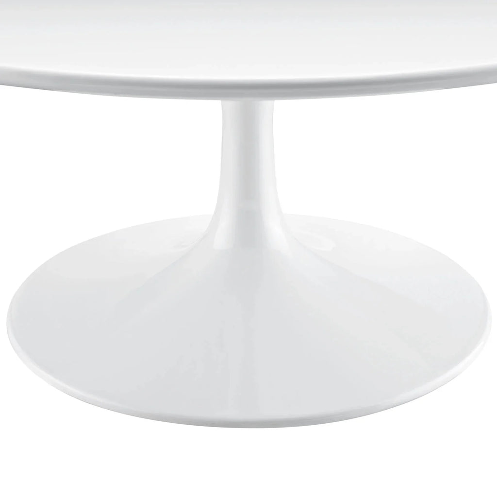 36" Round Wood Coffee Table in White V379201