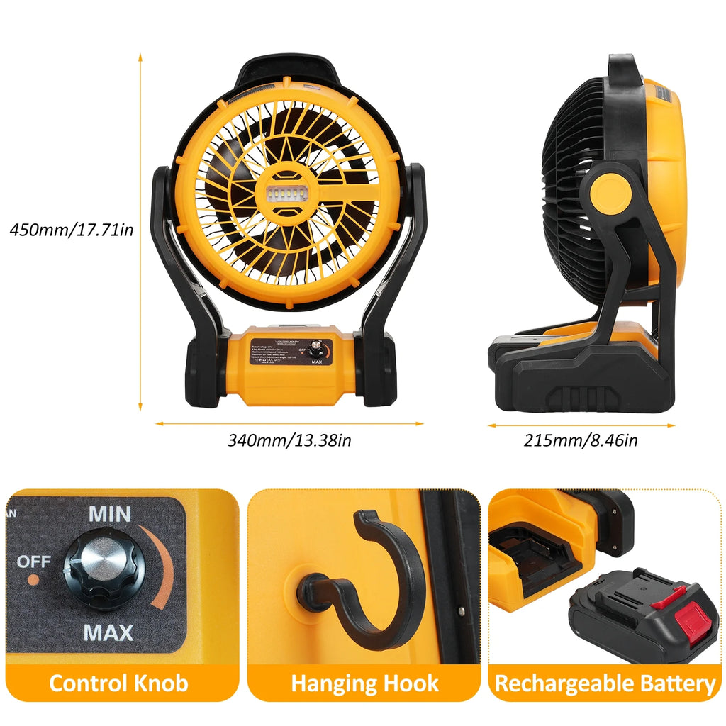 Rechargeable Portable 8 Inch Camping Fan with LED Lantern X97754