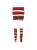 Striped Knitted Skirt Legwarmers V77179