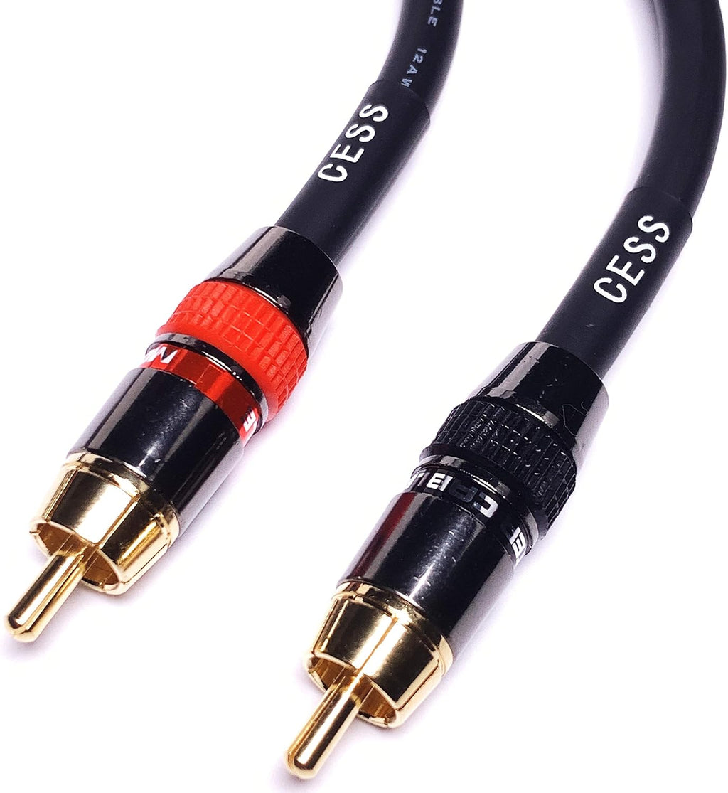 Low Noise 12 Gauge RCA Audio Patch Cable (1 Foot) Y575542