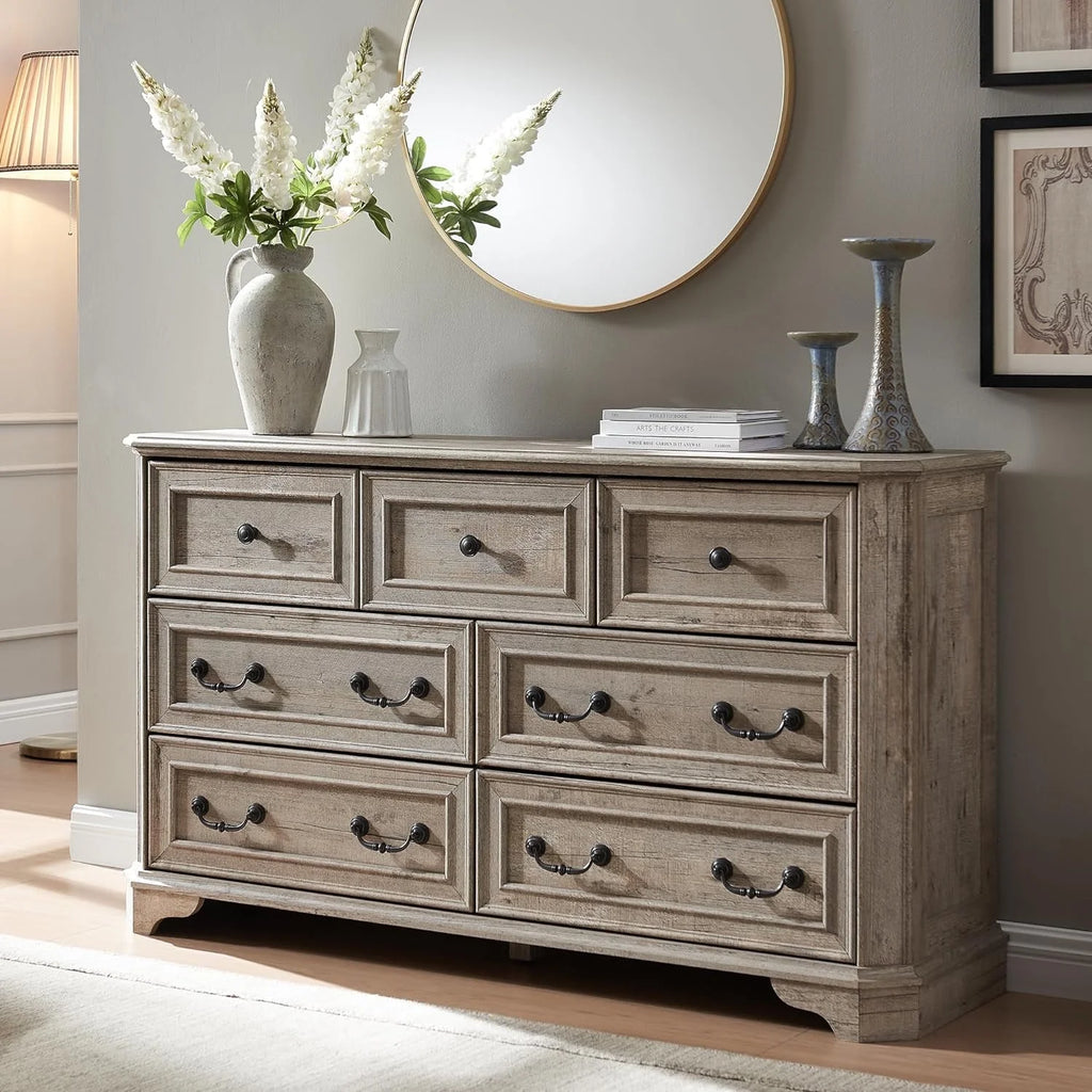 Brown 7 Drawer Wood Dresser N91498