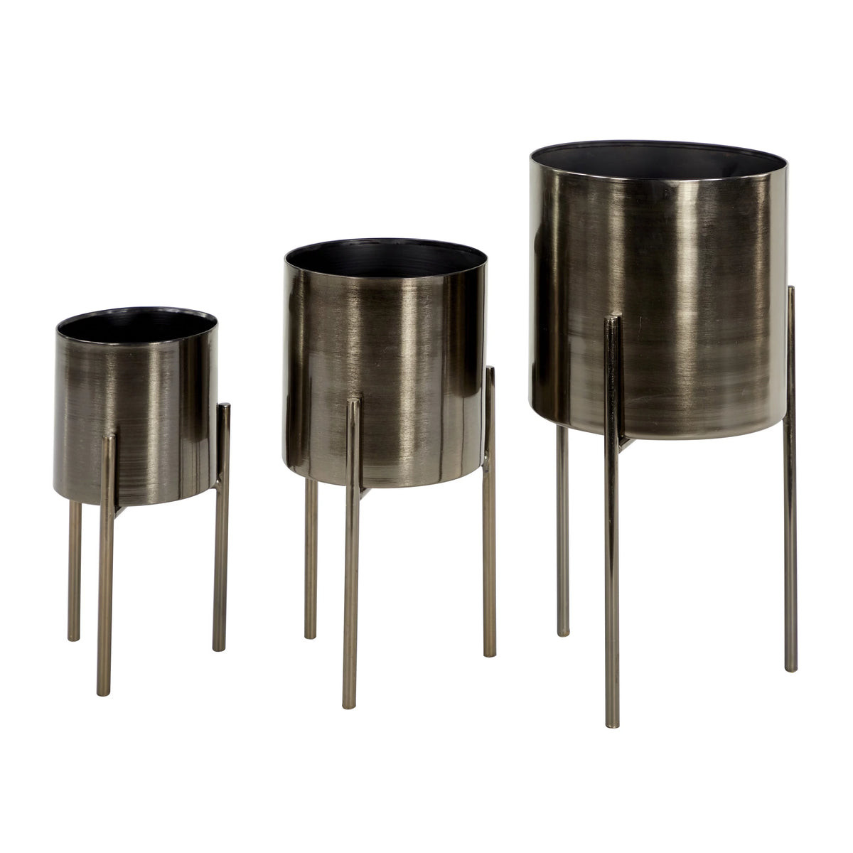 Black Metal Planter with Stand 3 Count F10677