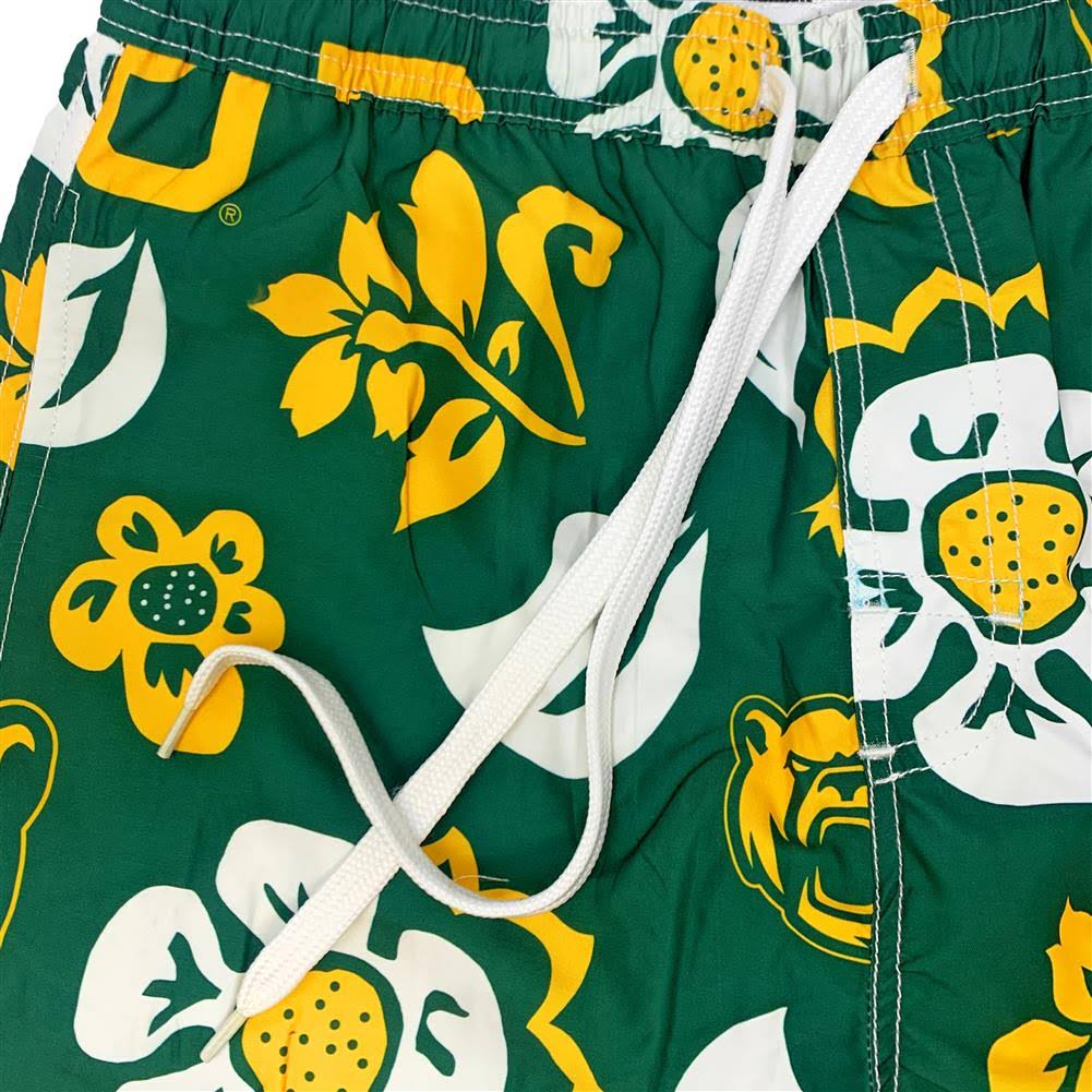Men's Purple Kansas State Wildcats Floral Volley Logo Swim Trunks V3968