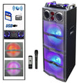 Double 10" Bluetooth Portable Party Speaker with Reactive Lights M163210