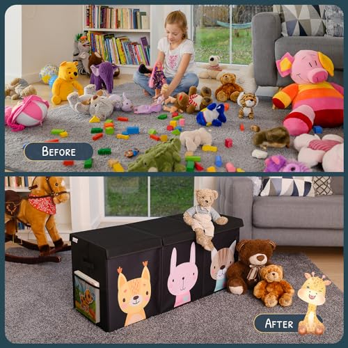 Extra Large Collapsible Toy Storage Organizer with Lid and Dividers O694