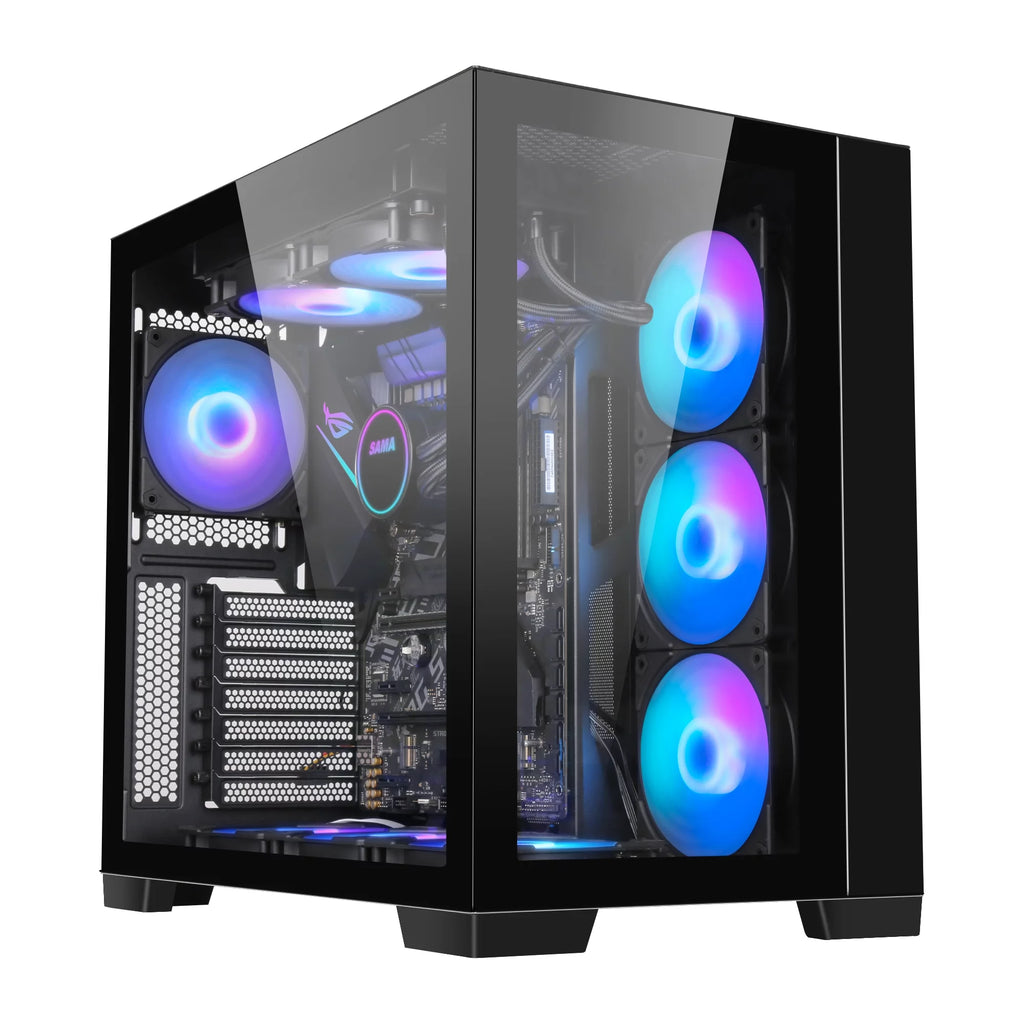 ATX Gaming Computer Case with 4 ARGB Fans Q7756