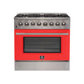 36 Inch Red Dual Fuel Range X197389