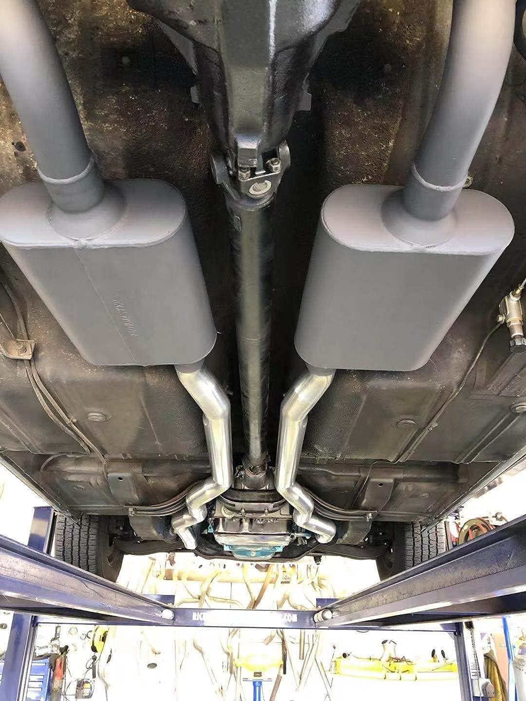 Dual Chamber 3 inch inlet/3 inch outlet Performance Automotive Muffler Exhaust Pack of 2 L864