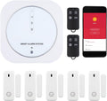 WiFi Door Alarm System, 8-Piece Kit with Hub Station, 5 Sensors, 2 Remotes B320