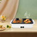 White 2 in 1 Electric Hot Pot and Grill O871