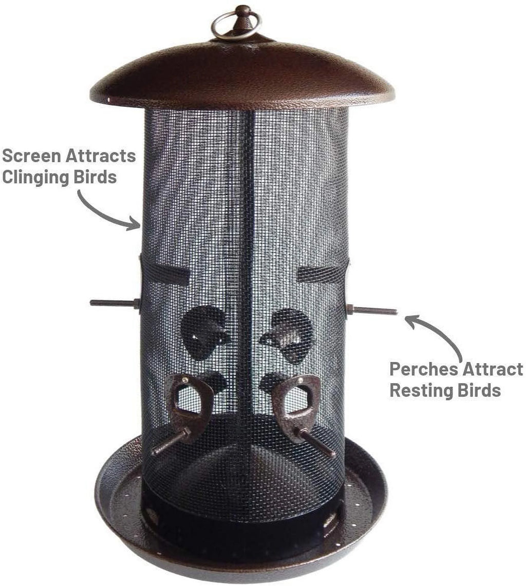 Black Finish Bird Feeder with 2 Seed Compartments D677