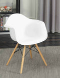 White Modern Dining Arm Chair Set of 2 O893616