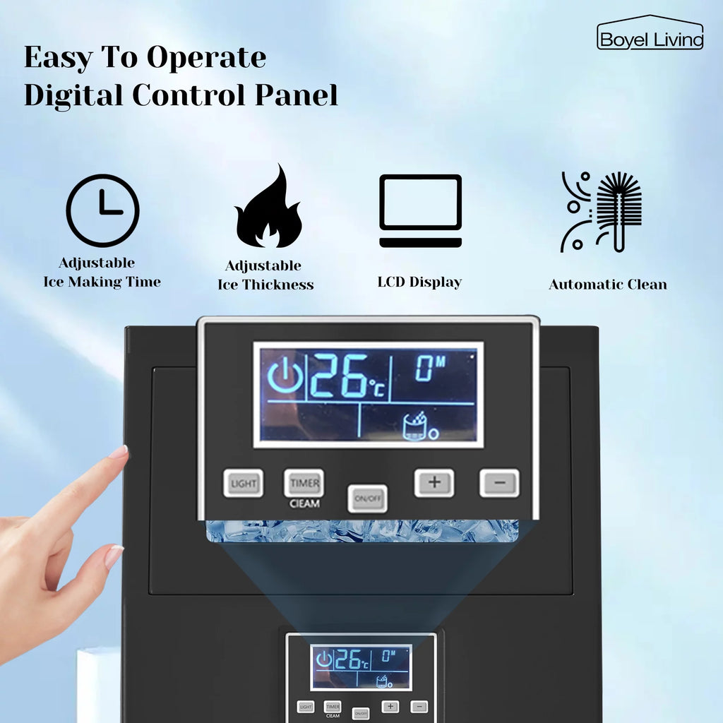 13.6-Inch Commercial Ice Maker 66lbs/24H 9lbs Ice Storage X918