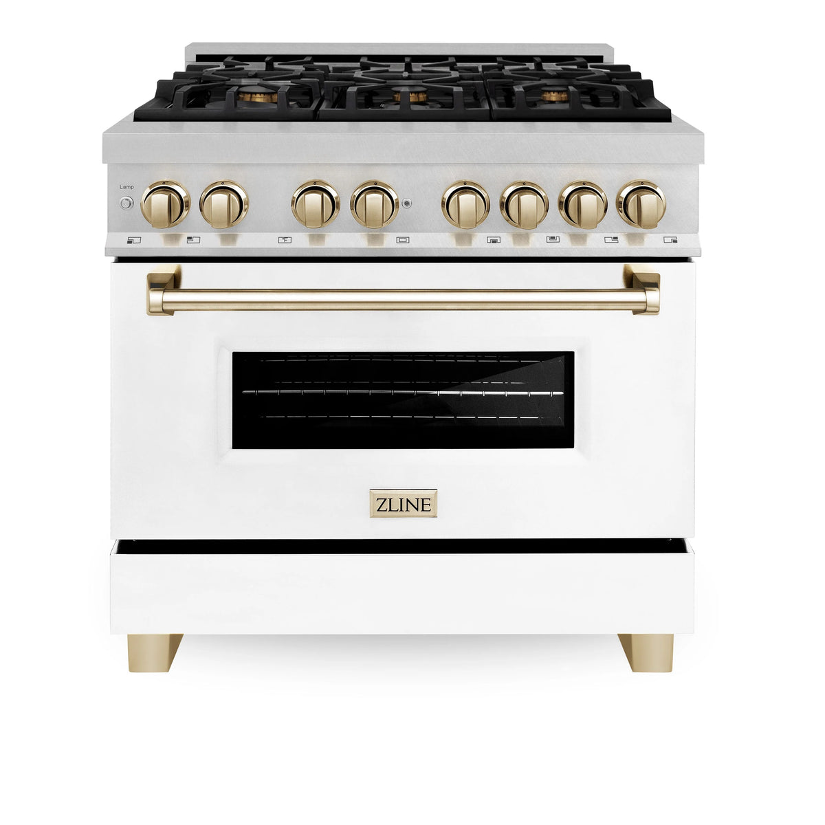 36 In. Gas Stove and Electric Oven in Stainless Steel with White Matte Door U118