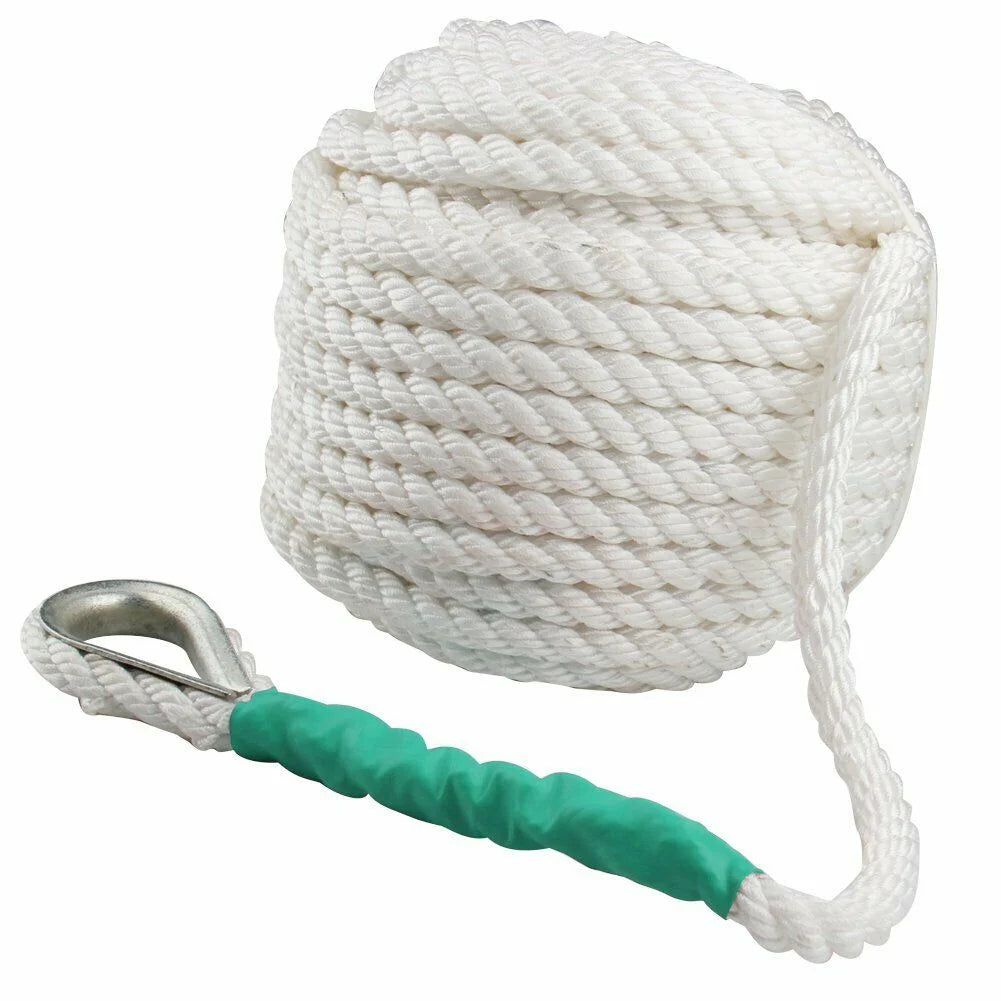 Nylon Anchor Rope for Boat 1/2"x 200ft, White F260879