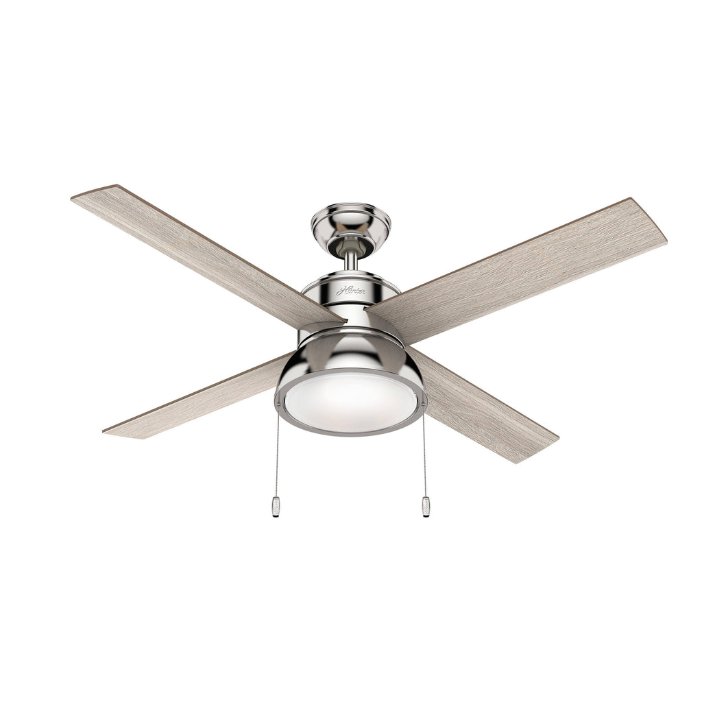 Polished Nickel Ceiling Fan with Light O496787