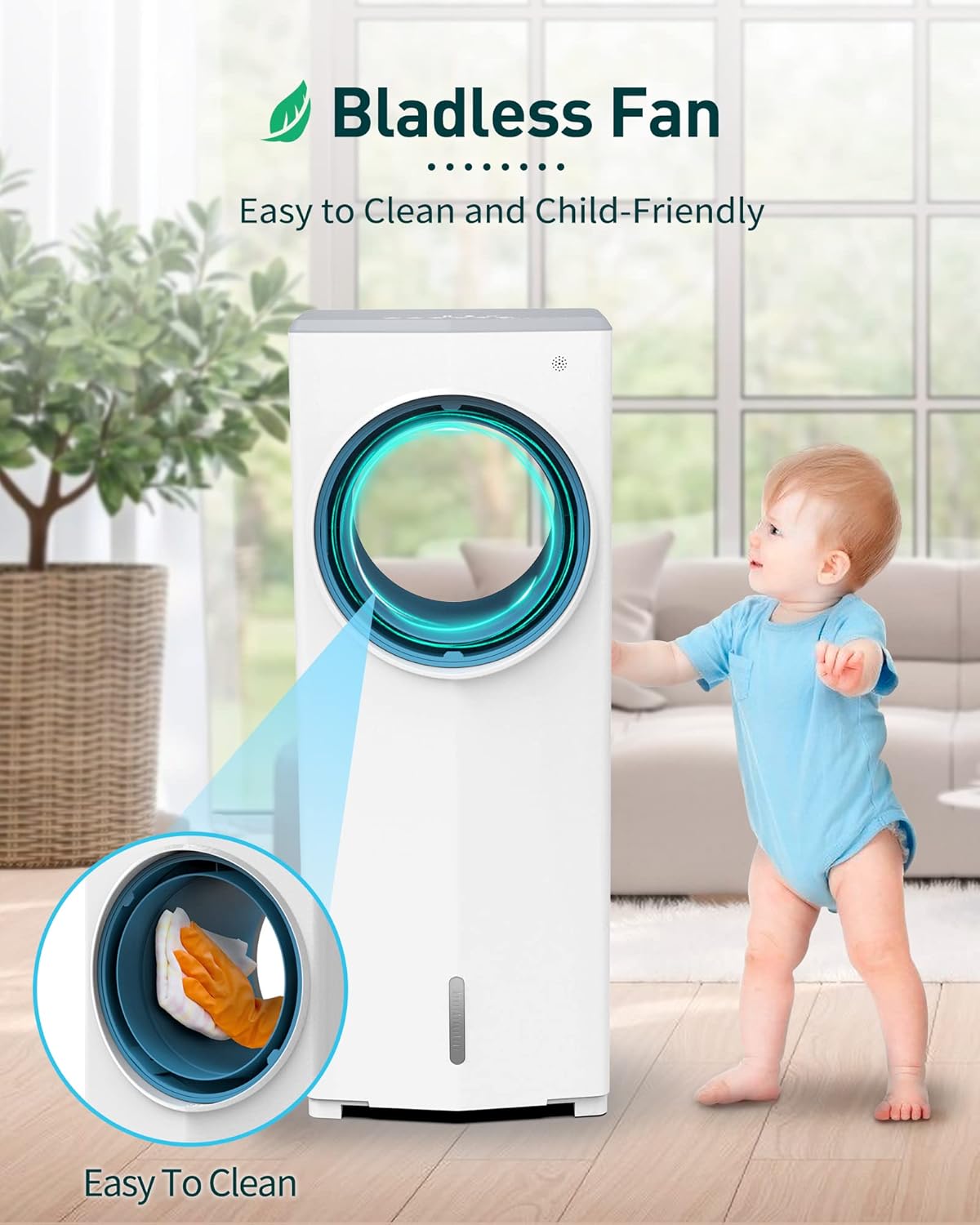 3-in-1 Portable Evaporative Air Cooler Fan with Remote Control H91241