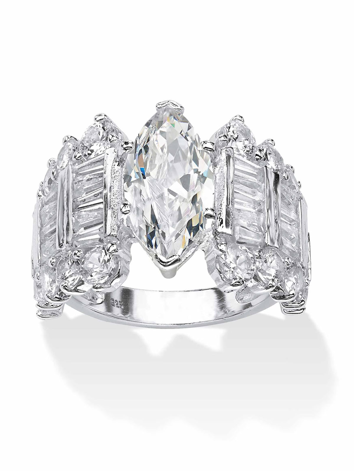 6.55 TCW Marquise-Cut Cubic Zirconia Ring in Sterling Silver G944096