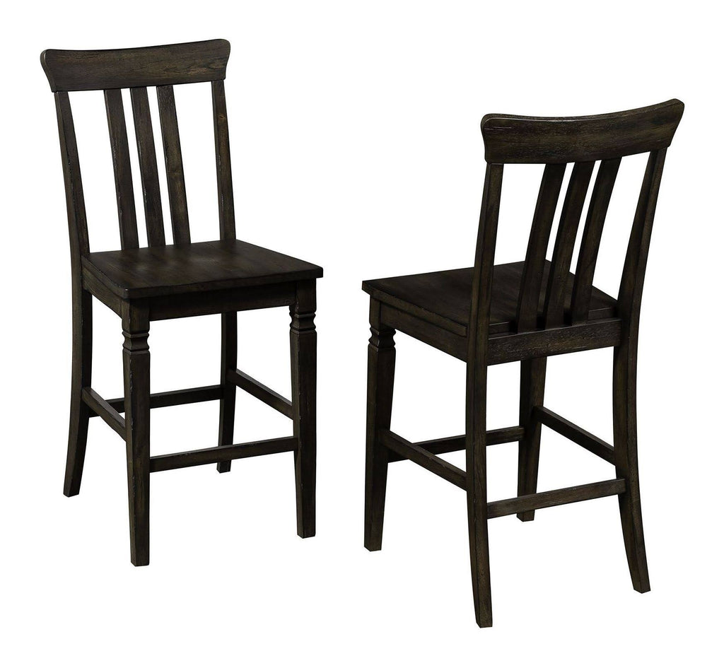 Dark Gray Slatback Counter Height Chair Set of 2 H687