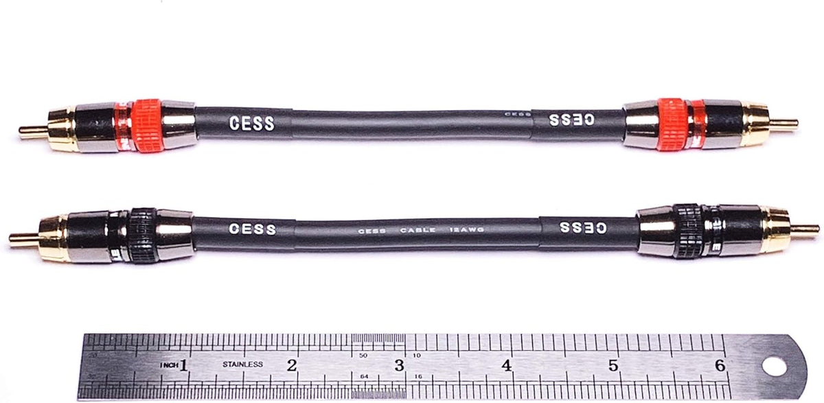 Low Noise 12 Gauge RCA Audio Patch Cable (1 Foot) Y575542