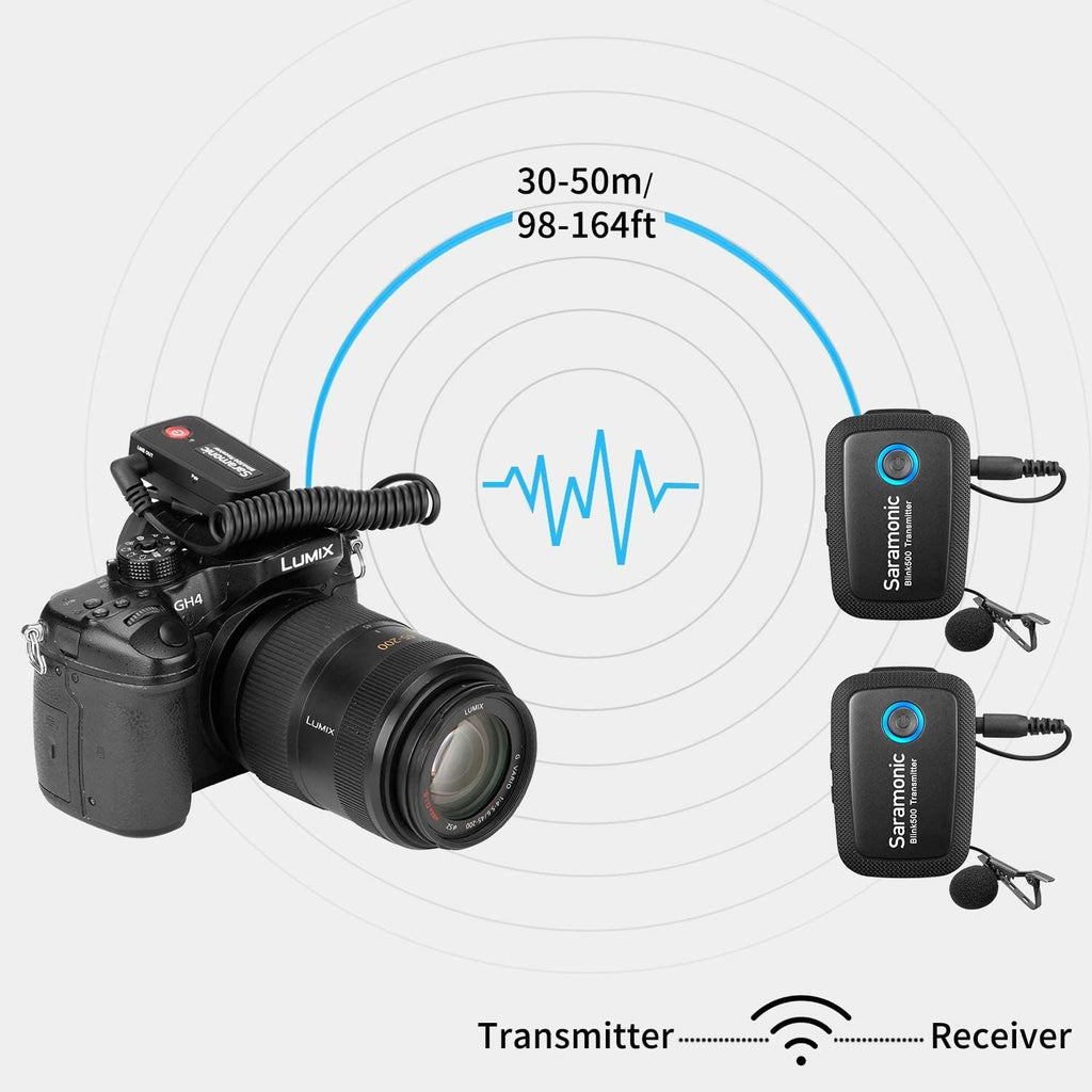 Wireless Lavalier Microphone for Camera DSLR Android iOS Phone Video P4302