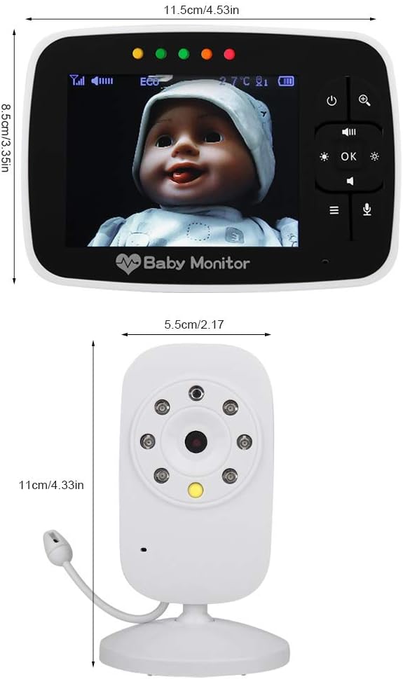 Baby Monitor with 3.5 LCD Display, IR Night Vision, 2 Way Audio Talk F967755
