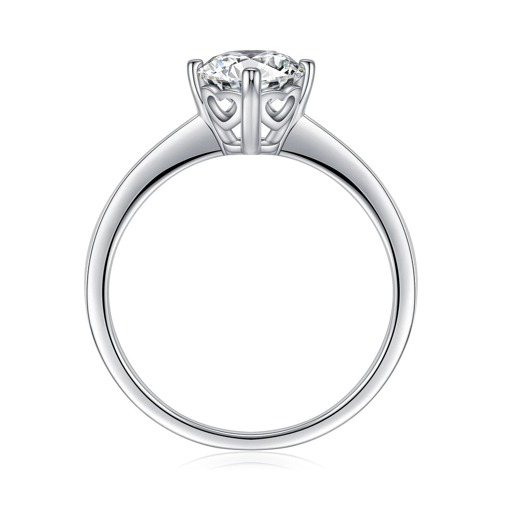 1ct Halo Moissanite Engagement Ring 925 Sterling Silver Four-Prong Round Cut Ring L792758