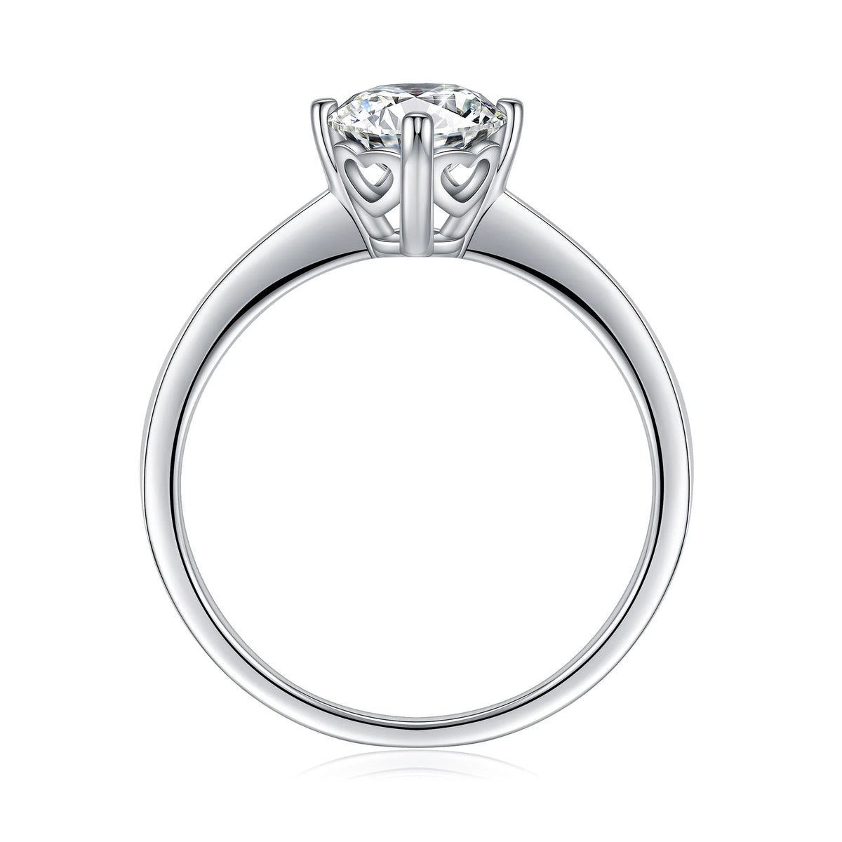 1ct Halo Moissanite Engagement Ring 925 Sterling Silver Four-Prong Round Cut Ring L792758