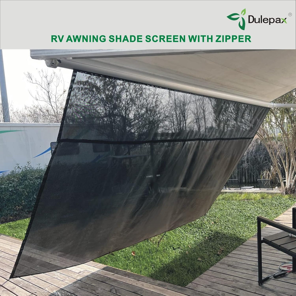 RV Awning Shade Screen with Zipper 8'X20'3'' Y747