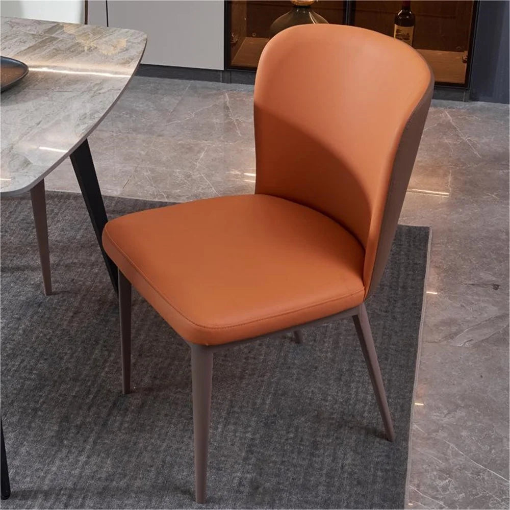 Set of 2 Faux Leather Upholstered Armless Side Chairs with Metal Legs V301