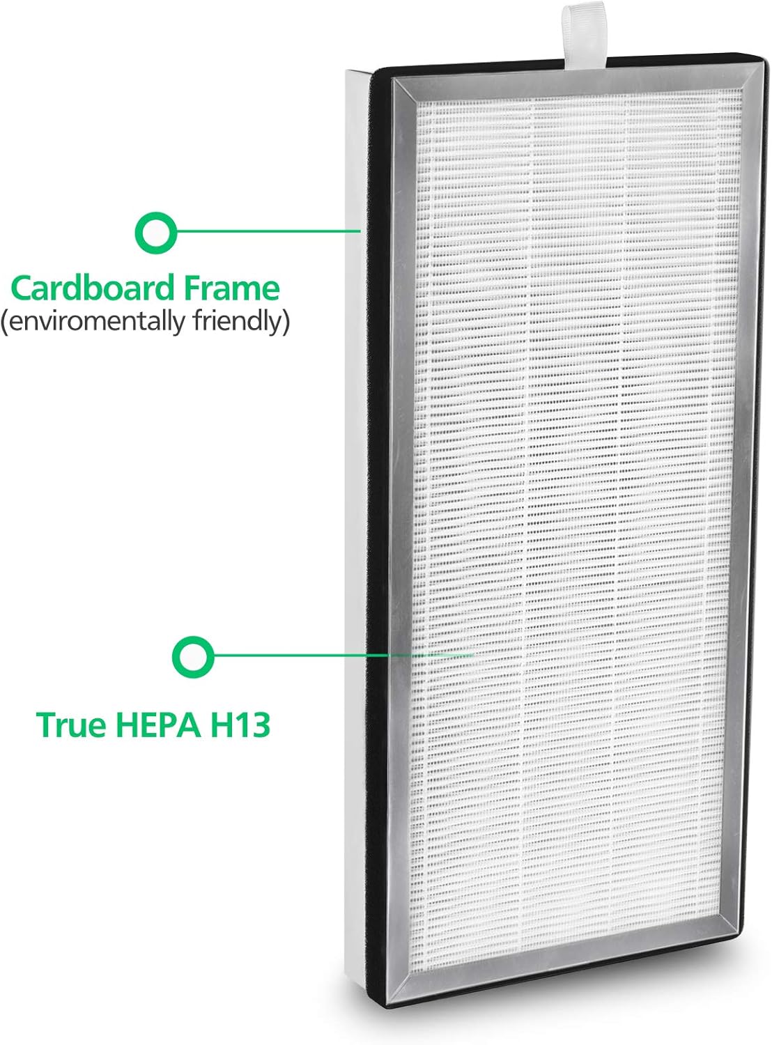 2 Pack H13 True HEPA Replacement Filter with Activated Carbon Filter H11387