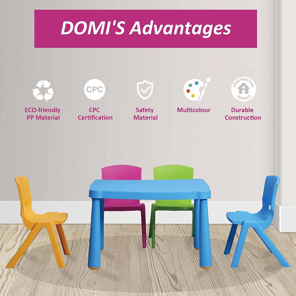 5 Pieces Plastic Toddler Kids Table and Chair Set Y470