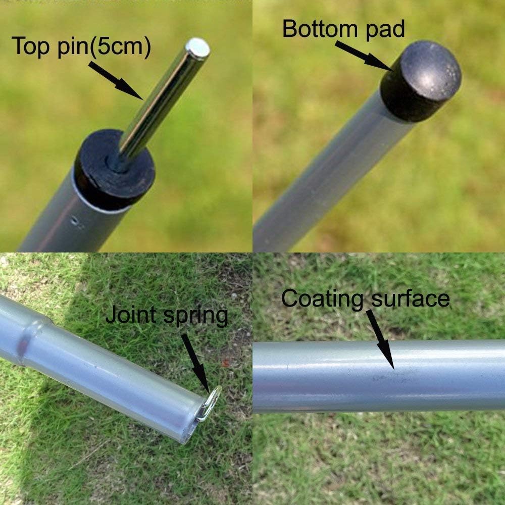 Adjustable 4 Section Steel Tent Tarp Poles T2191