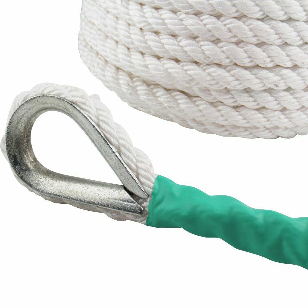 Nylon Anchor Rope for Boat 1/2"x 200ft, White F260879