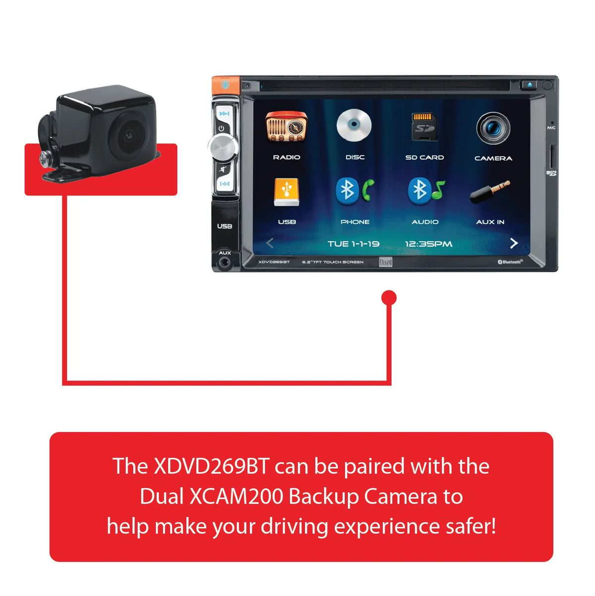 6.2 inch Double DIN Car Stereo Head Unit with CD/DVD O8072