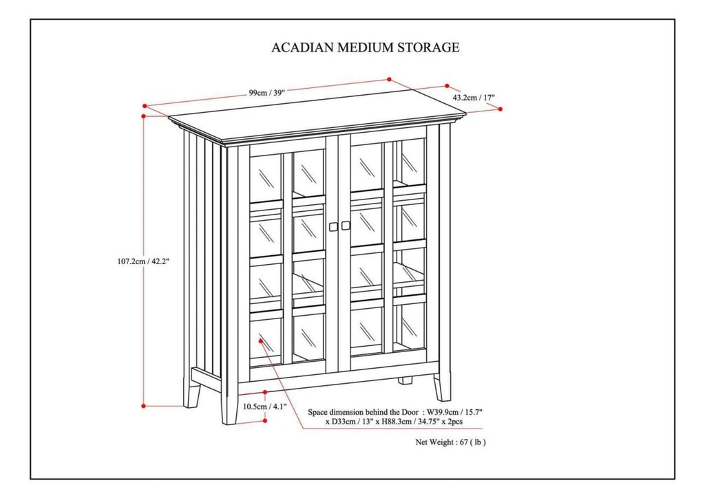 Black Medium Storage Cabinet Y80485