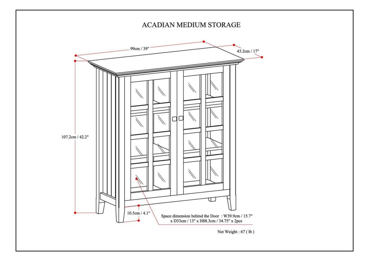 Black Medium Storage Cabinet Y80485